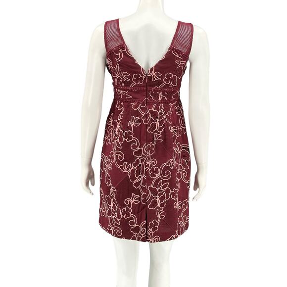 Moulinette Soeurs Anthropologie Dress Womens 6P Burgundy Ariana Lace Cocktail - Picture 5 of 9